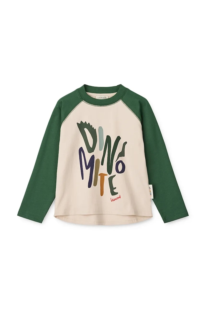 Liewood longsleeve bawełniany dziecięcy Ellington Placement T-shirt LW20083.9BYA beżowy AW25