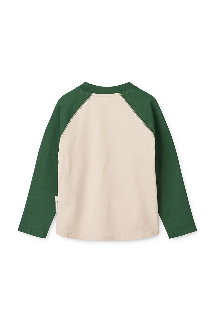 Chłopiec Liewood longsleeve bawełniany dziecięcy Ellington Placement T-shirt LW20083.9BYA beżowy