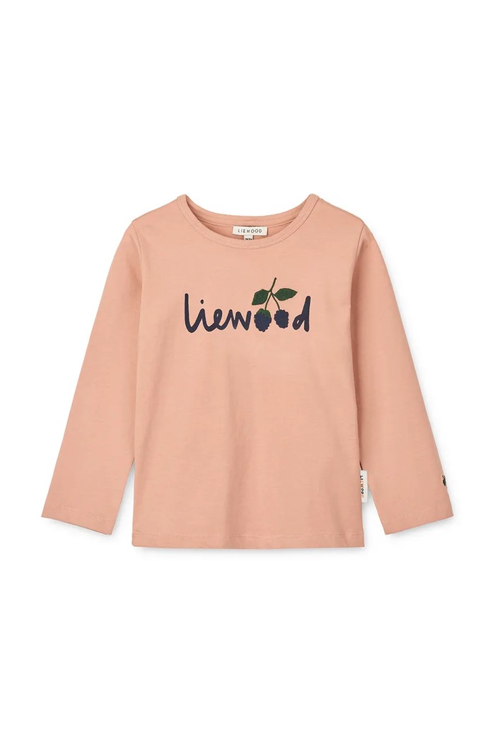 Liewood longsleeve din bumbac pentru copii Apia Placement Longsleeve T-shirt LW20213.9BYA portocaliu AW25