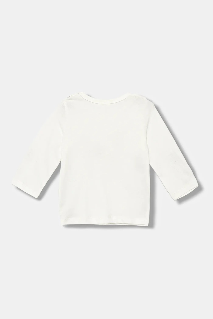 Detské bavlnené tričko s dlhým rukávom United Colors of Benetton 3ATNA106L.W.seasonal biela AW25