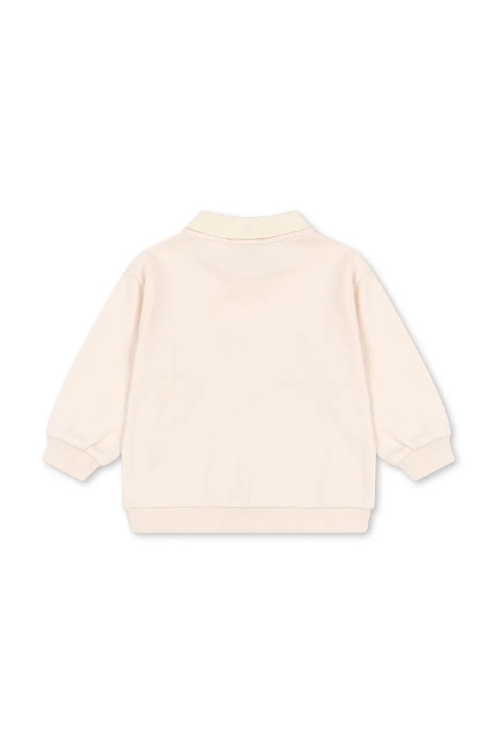 Chłopiec Konges Sløjd longsleeve bawełniany dziecięcy SPOTTY LS POLO GOTS KS105184.9BYA beżowy