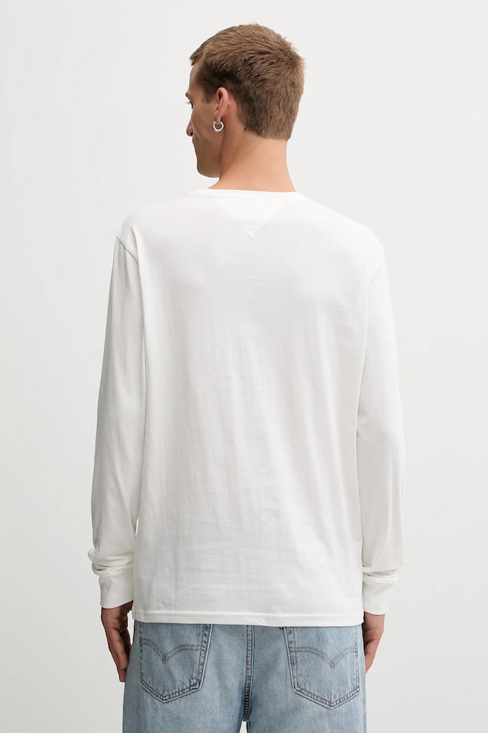 Oblečenie Bavlnené tričko s dlhým rukávom Tommy Jeans DM0DM21594 béžová