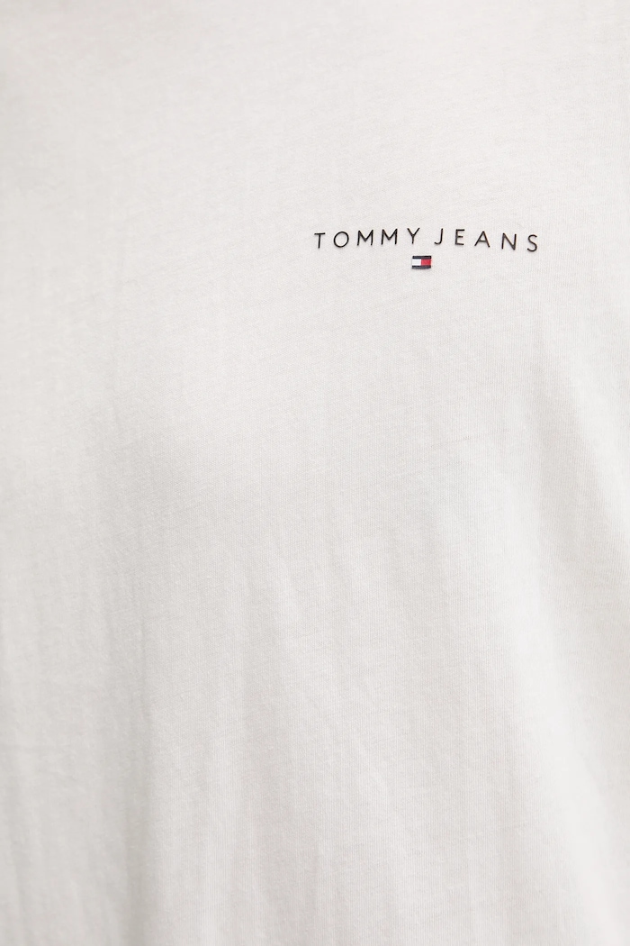 Bavlnené tričko s dlhým rukávom Tommy Jeans DM0DM21594 béžová