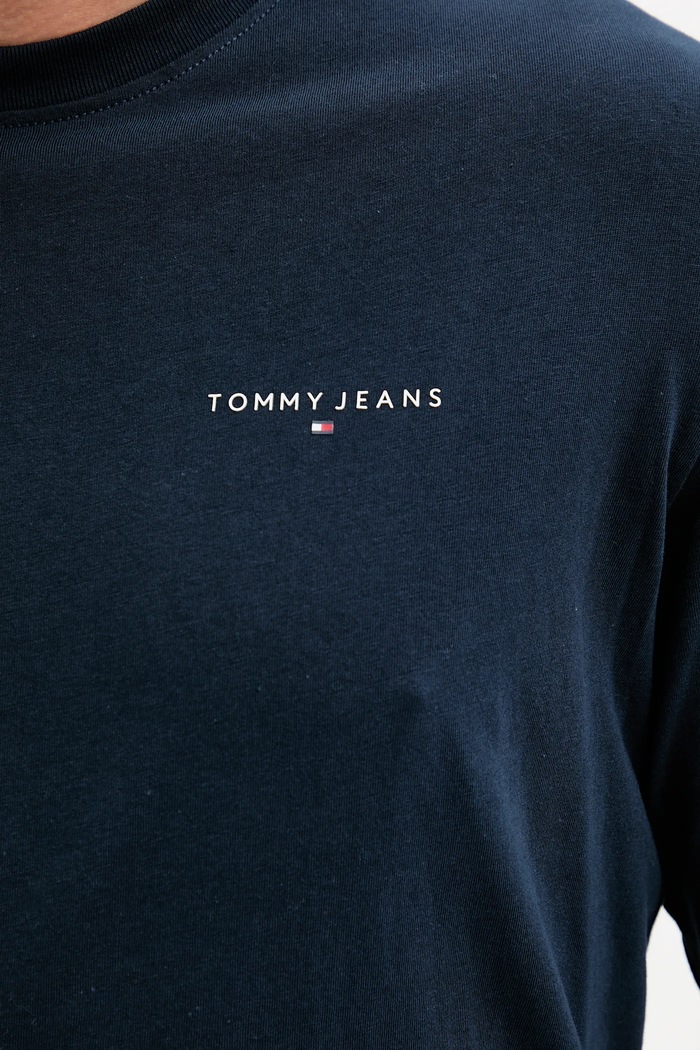Βαμβακερή μπλούζα με μακριά μανίκια Tommy Jeans DM0DM21594 σκούρο μπλε