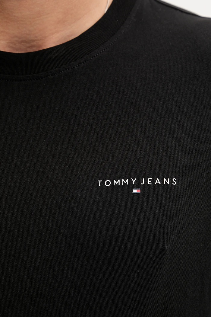 Памучна блуза с дълги ръкави Tommy Jeans DM0DM21594 черен