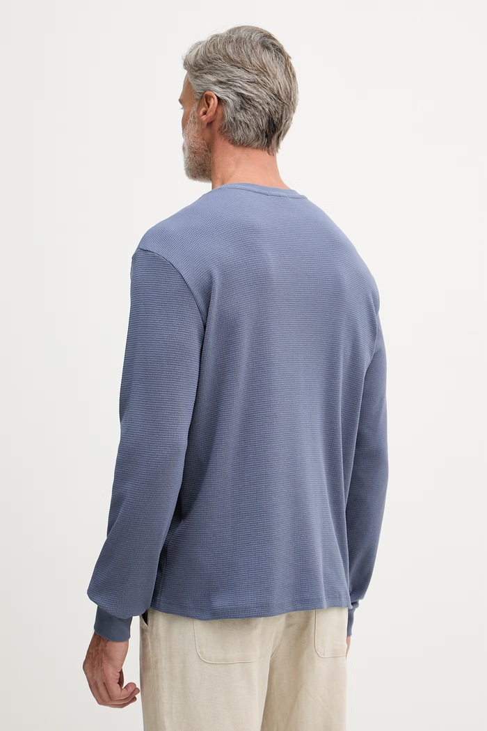 Îmbrăcăminte Calvin Klein Jeans longsleeve pentru bărbați, cu bumbac LV040EM217 albastru