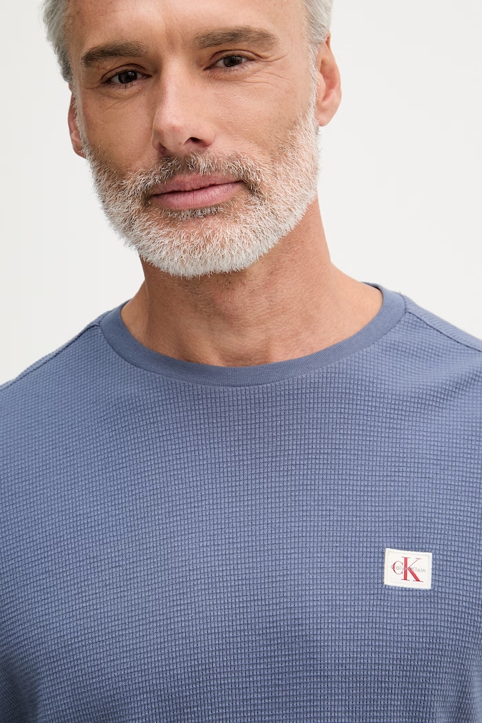 Calvin Klein Jeans longsleeve pentru bărbați, cu bumbac albastru LV040EM217