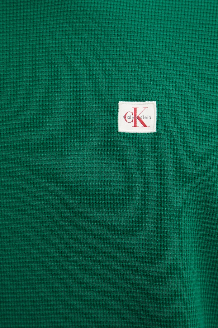 Calvin Klein Jeans tričko s dlhým rukávom pánske s bavlnou LV040EM217 zelená