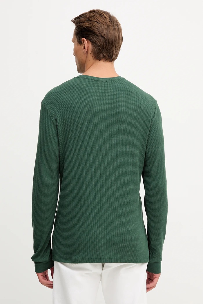 Odzież Calvin Klein Jeans longsleeve męski z bawełny LV040EM217 zielony