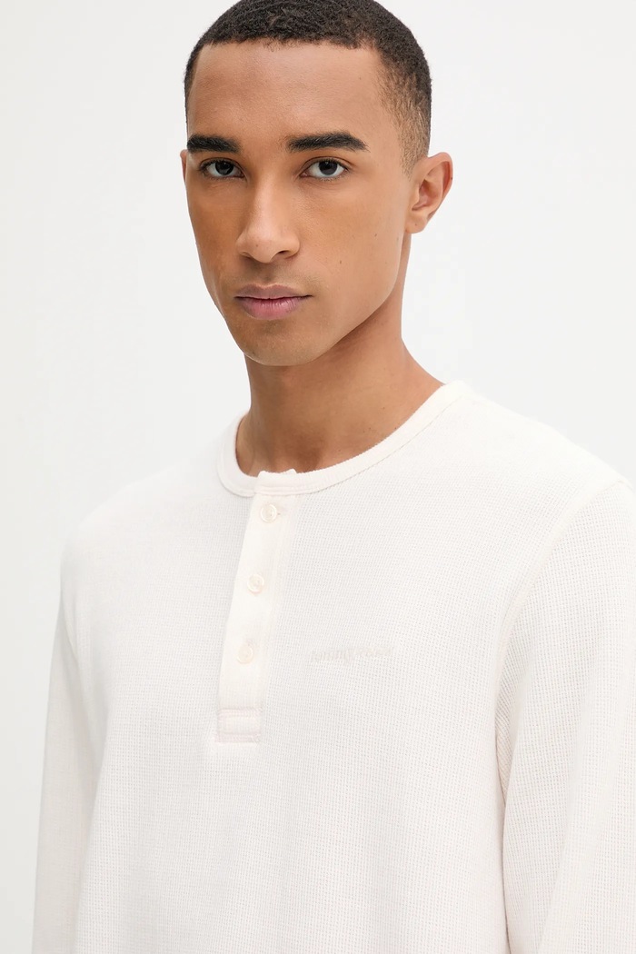 Bavlnené tričko s dlhým rukávom Tommy Jeans béžová DM0DM21812