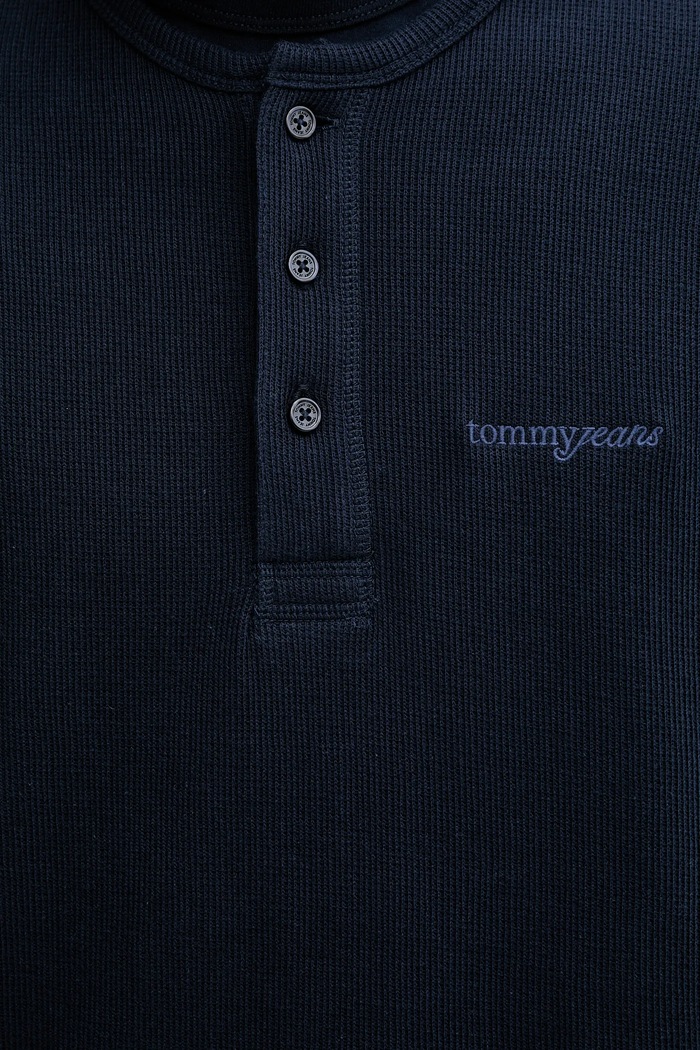 Tommy Jeans longsleeve din bumbac DM0DM21812 bleumarin