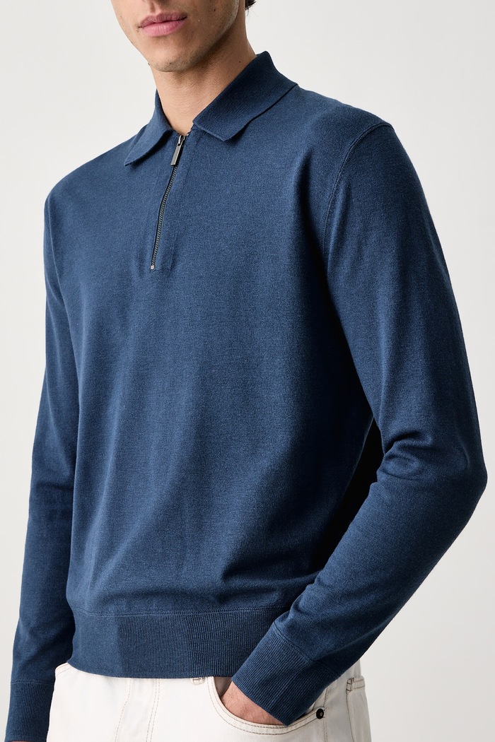 Sveter pánsky s viskózou United Colors of Benetton 110XU301L tmavomodrá