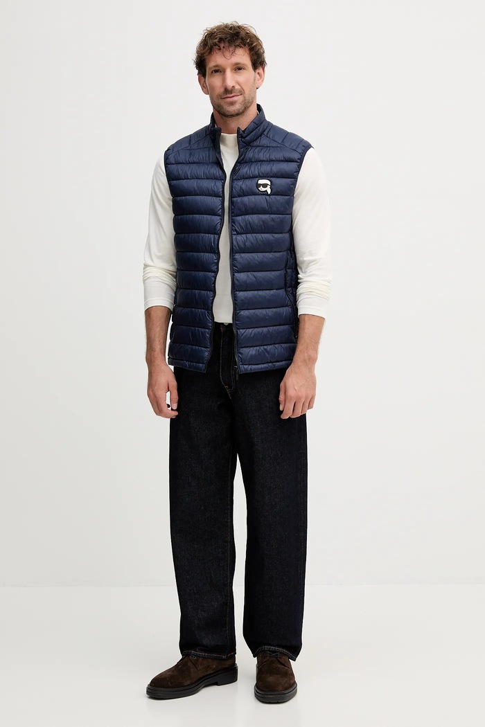 Bavlnené tričko s dlhým rukávom Karl Lagerfeld 554226.755022 béžová AW25
