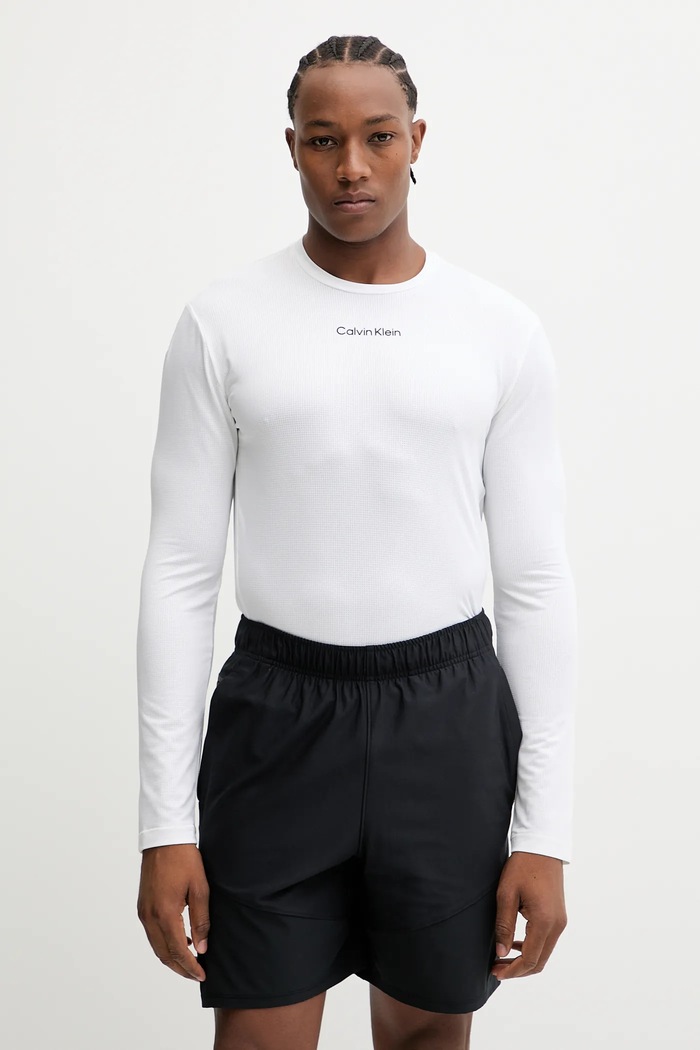 Calvin Klein Performance mânecă lungă de antrenament imprimeu bej LVGMF5K200