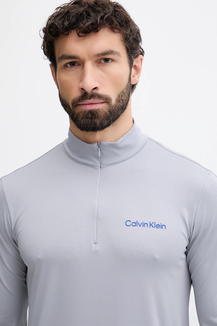 Majica dugih rukava za trening Calvin Klein Performance siva LVGMF5W303