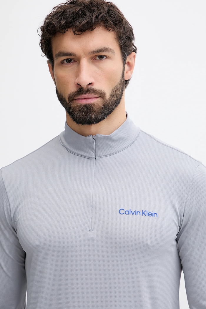 Majica dugih rukava za trening Calvin Klein Performance siva LVGMF5W303