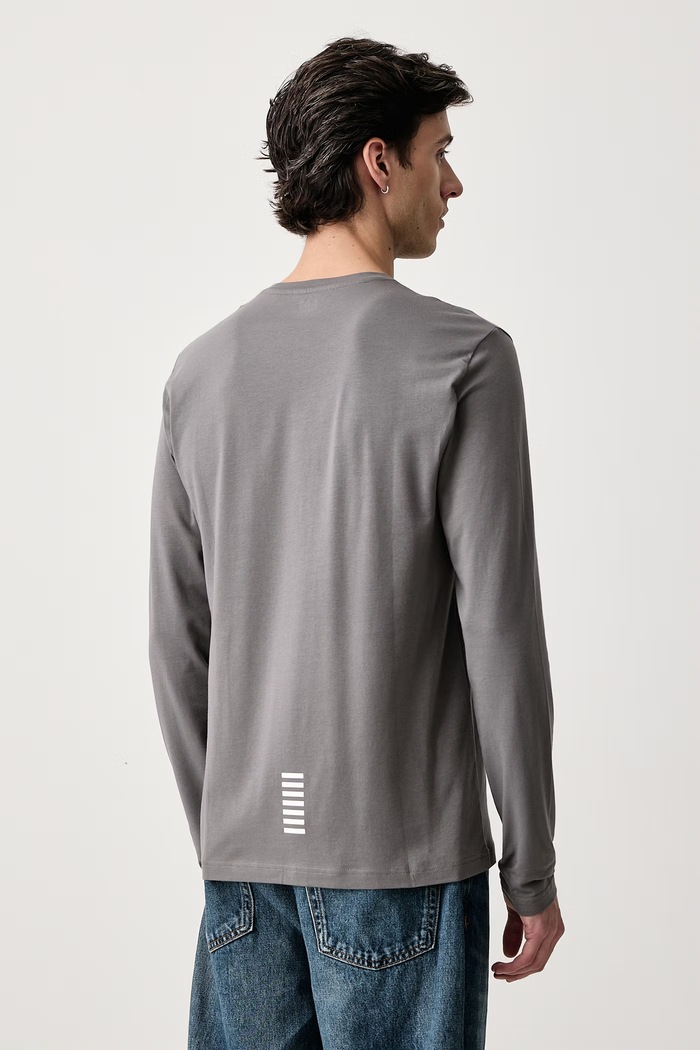 Odzież EA7 Emporio Armani Longsleeve męski z bawełną PJVQZ.8NPT28 szary