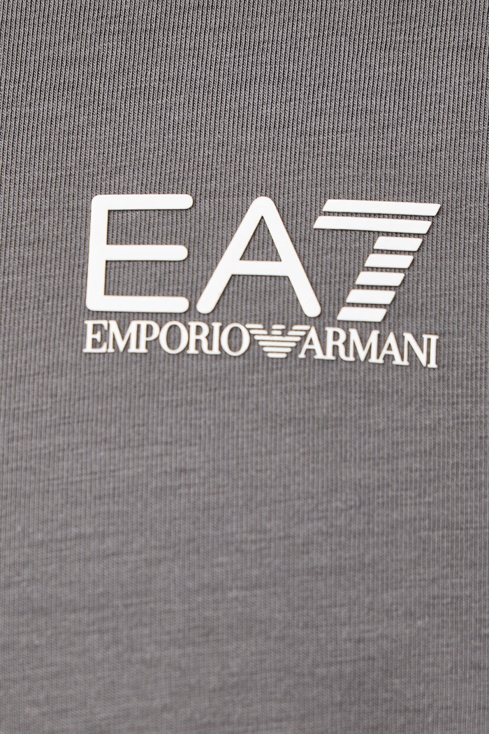 Longsleeve męski z bawełną EA7 Emporio Armani szary PJVQZ.8NPT28