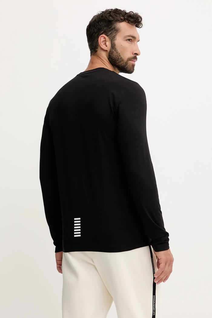 Odzież EA7 Emporio Armani longsleeve męski z bawełną PJVQZ.8NPT28 czarny
