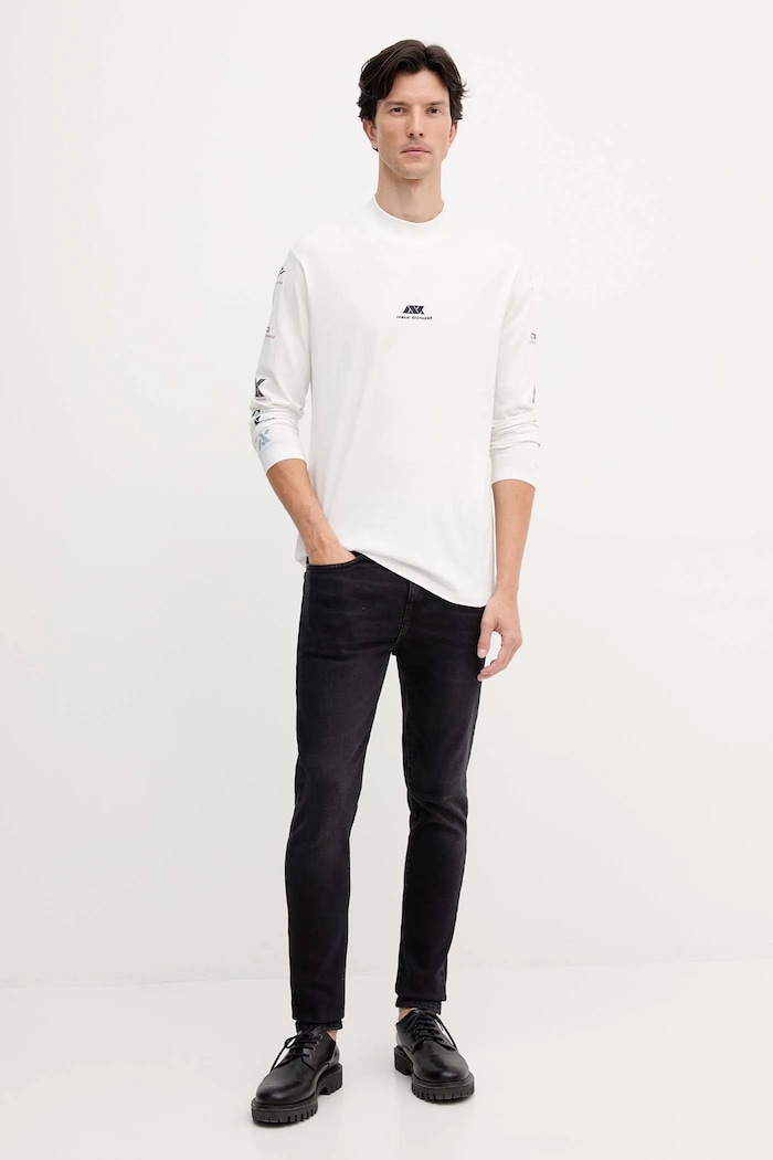 Bavlnené tričko s dlhým rukávom Armani Exchange XM001434.AF10362 biela AW25