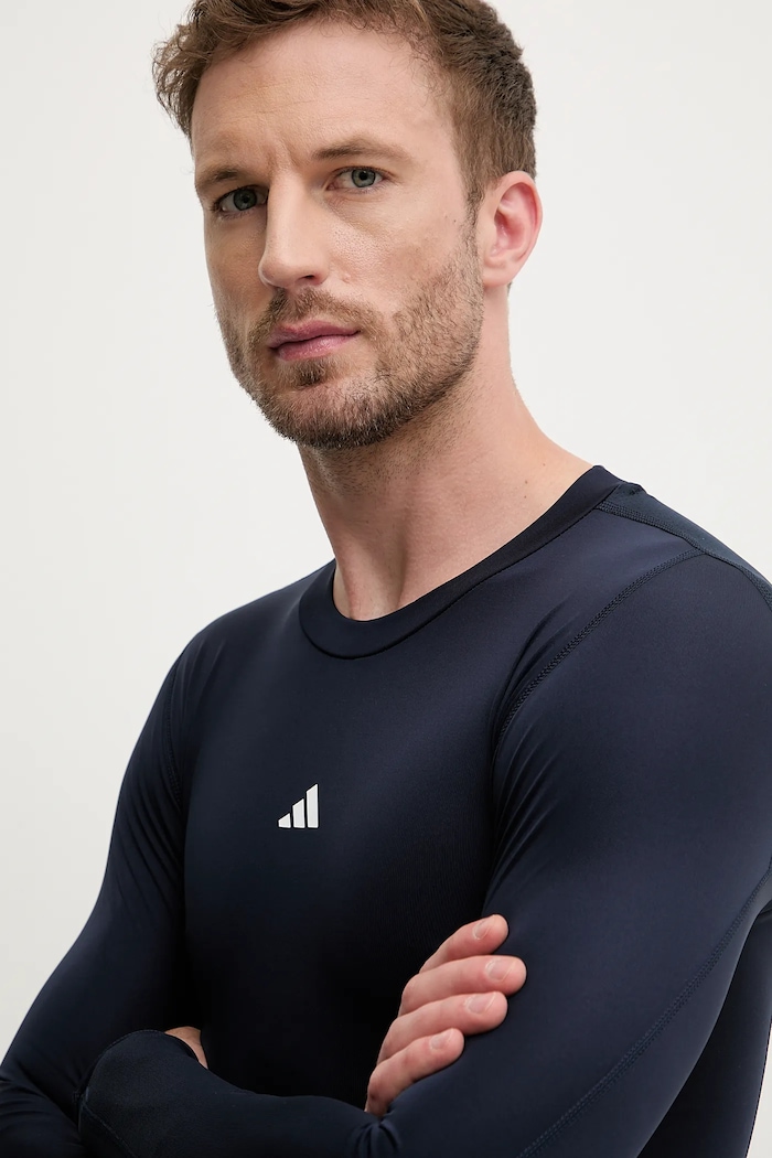 Oblečenie Tréningové tričko s dlhým rukávom adidas Performance Techfit JE6705 tmavomodrá