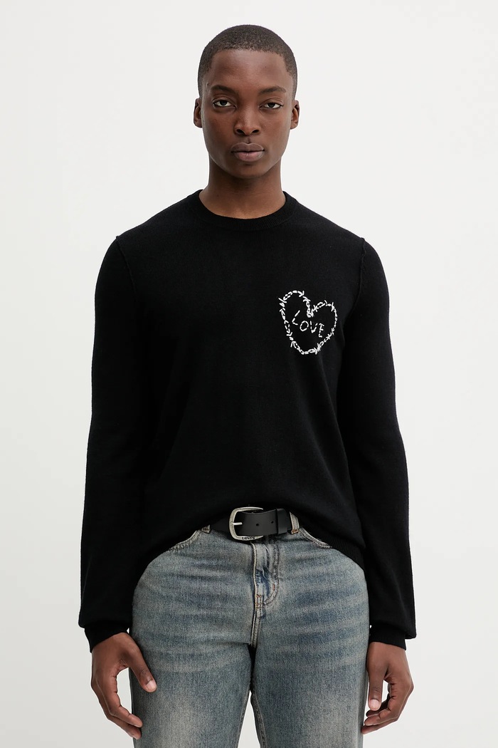 ZADIG&VOLTAIRE sweter wełniany okrągły czarny KMSW01793