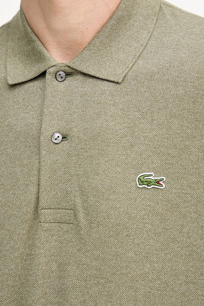 Bavlněné tričko s dlouhým rukávem Lacoste L1313 zelená