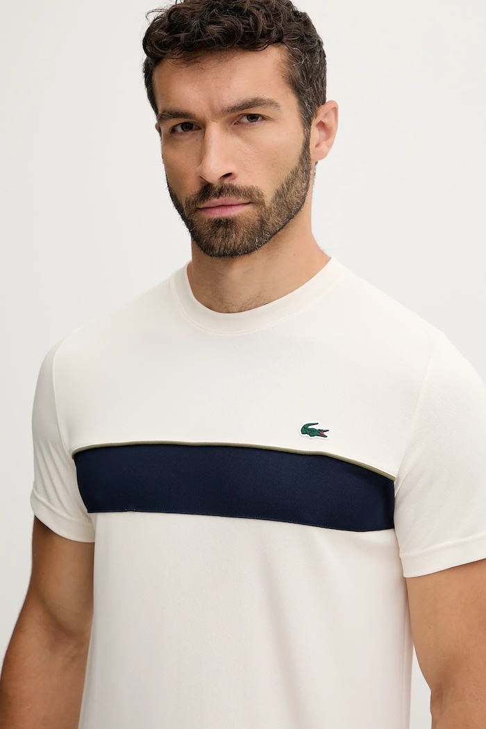 T-shirt Lacoste TH4748 beżowy