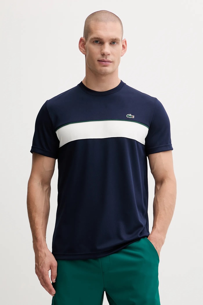 Lacoste t-shirt mintás sötétkék TH4748