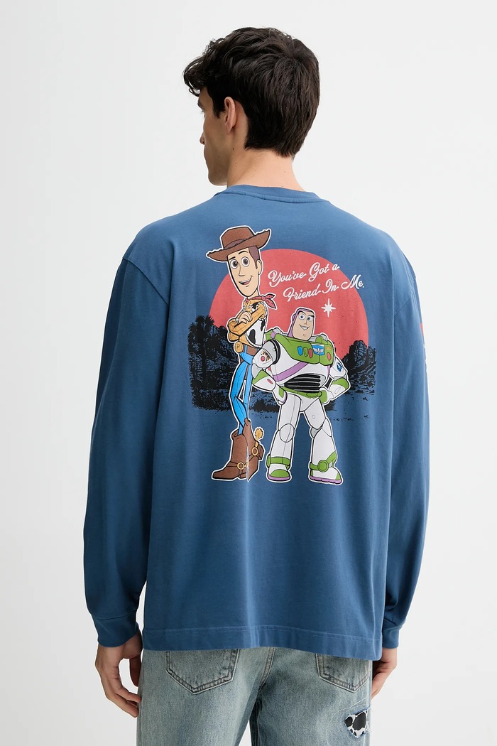 Oblečenie Bavlnené tričko s dlhým rukávom Levi's 0034Q modrá