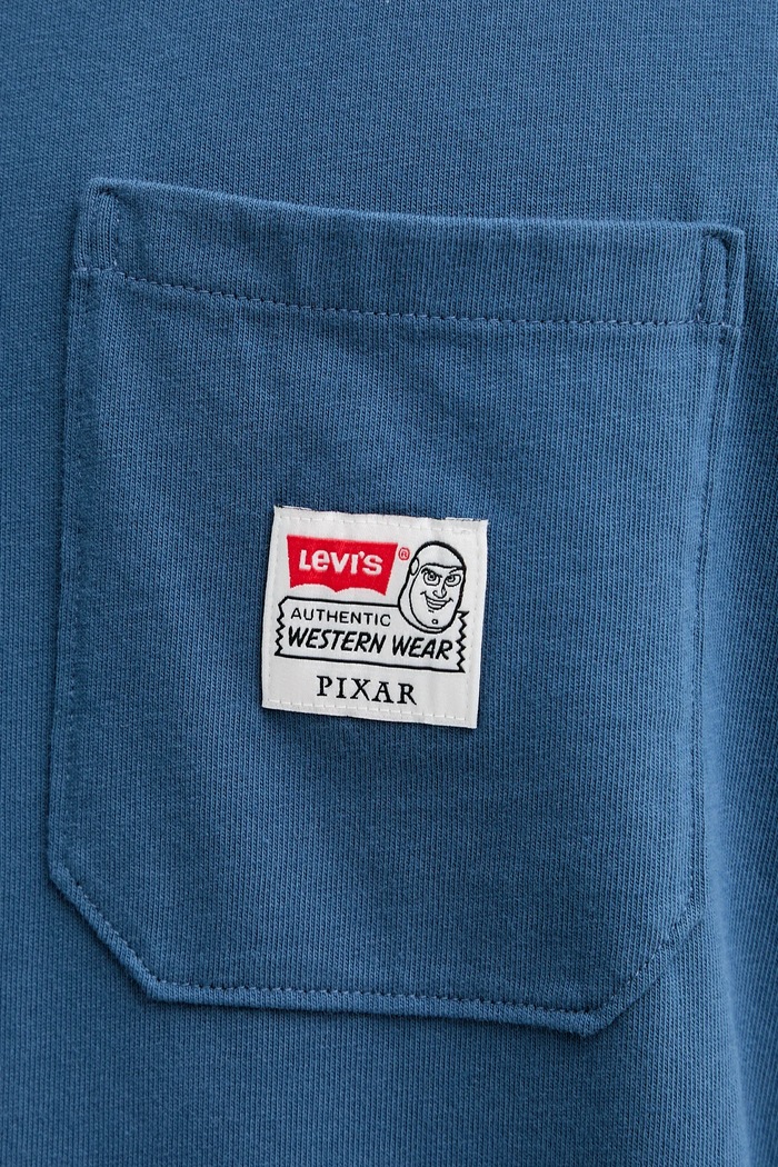 Bavlnené tričko s dlhým rukávom Levi's 0034Q modrá