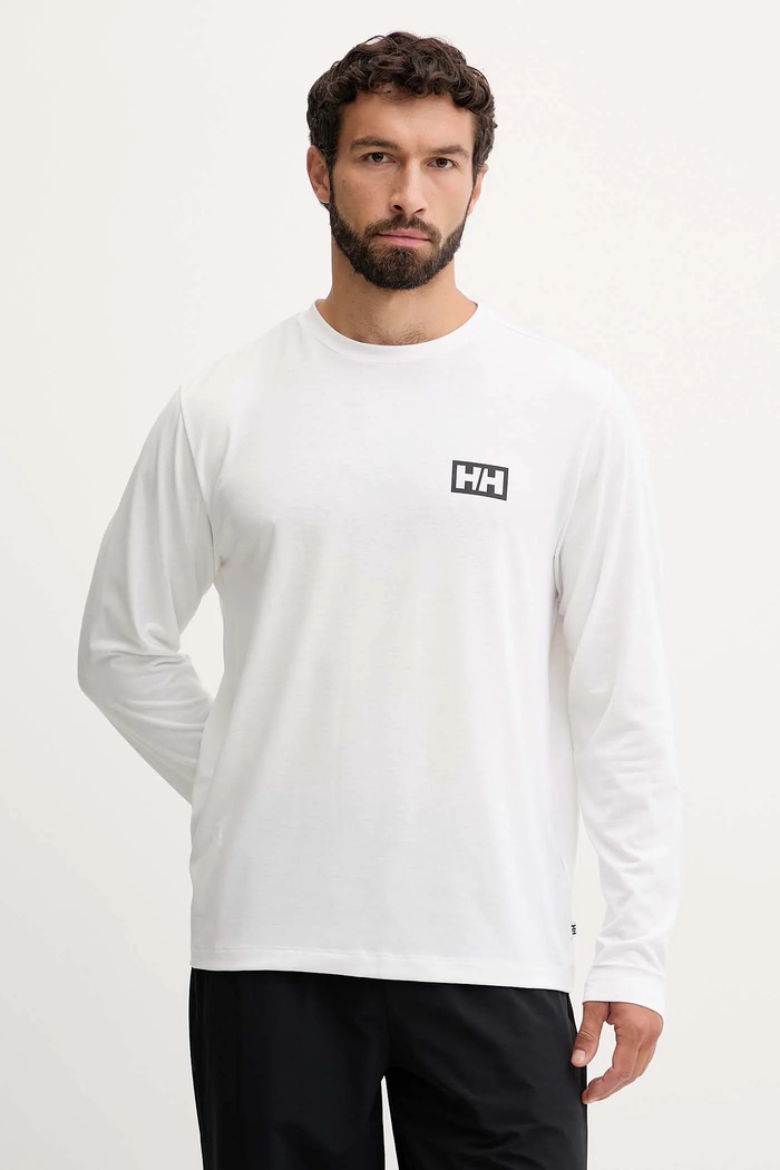 Oblečenie Športové tričko s dlhým rukávom Helly Hansen SKOG 63407 biela