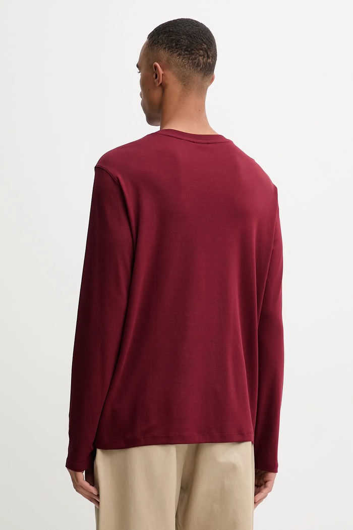 Îmbrăcăminte Calvin Klein longsleeve din bumbac LV04LD227G burgundia