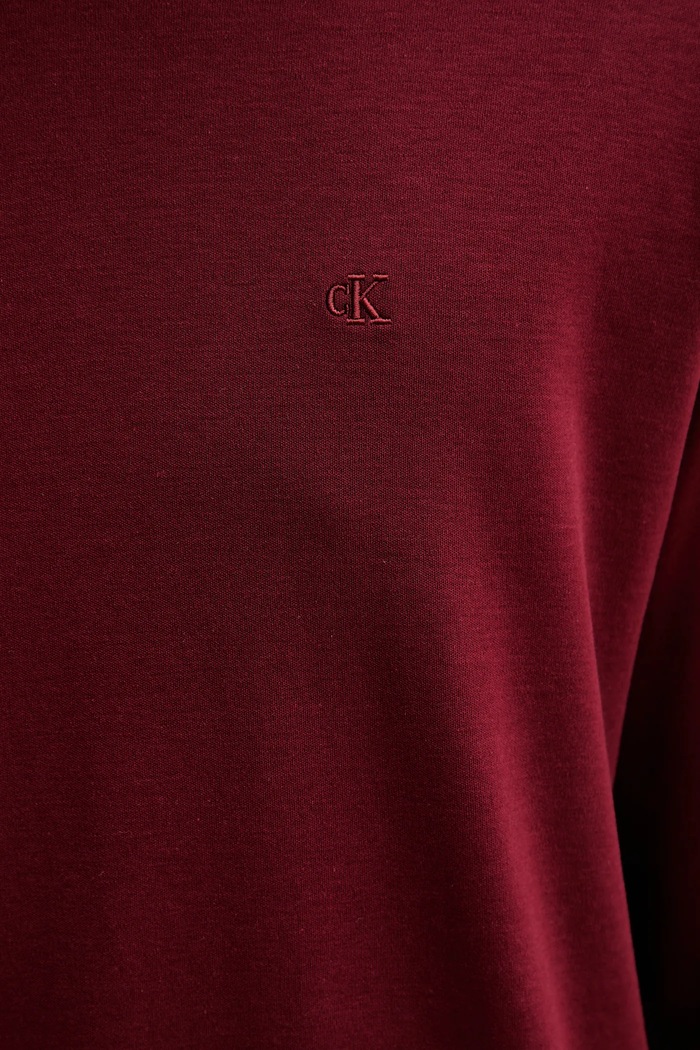 Calvin Klein longsleeve din bumbac LV04LD227G burgundia