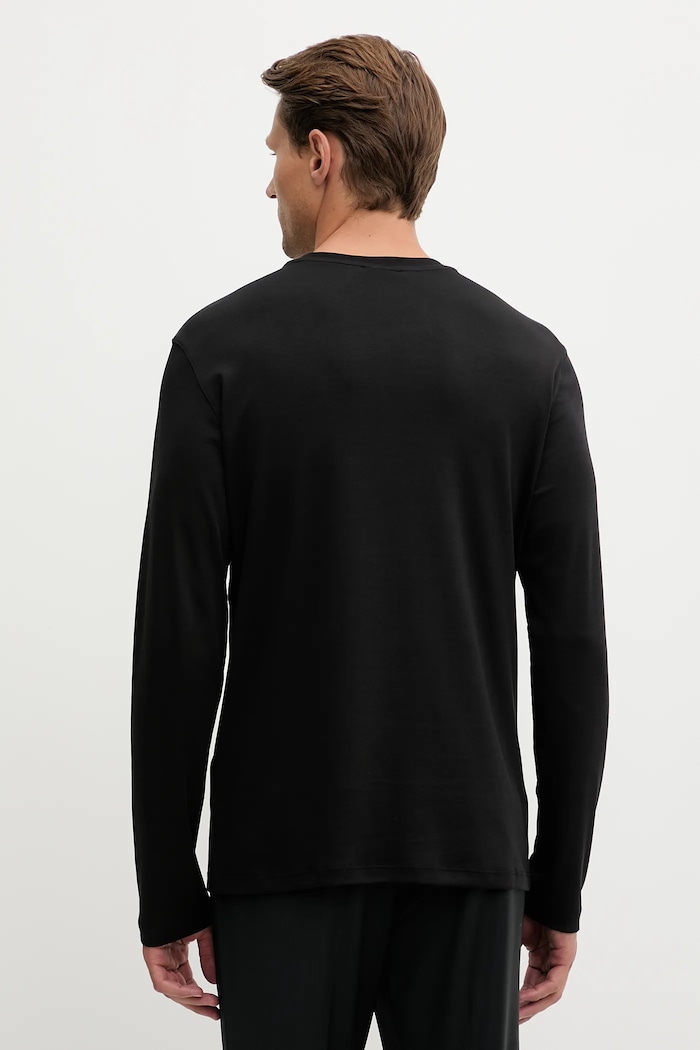 Oblečenie Bavlnené tričko s dlhým rukávom Calvin Klein LV04LD227G čierna