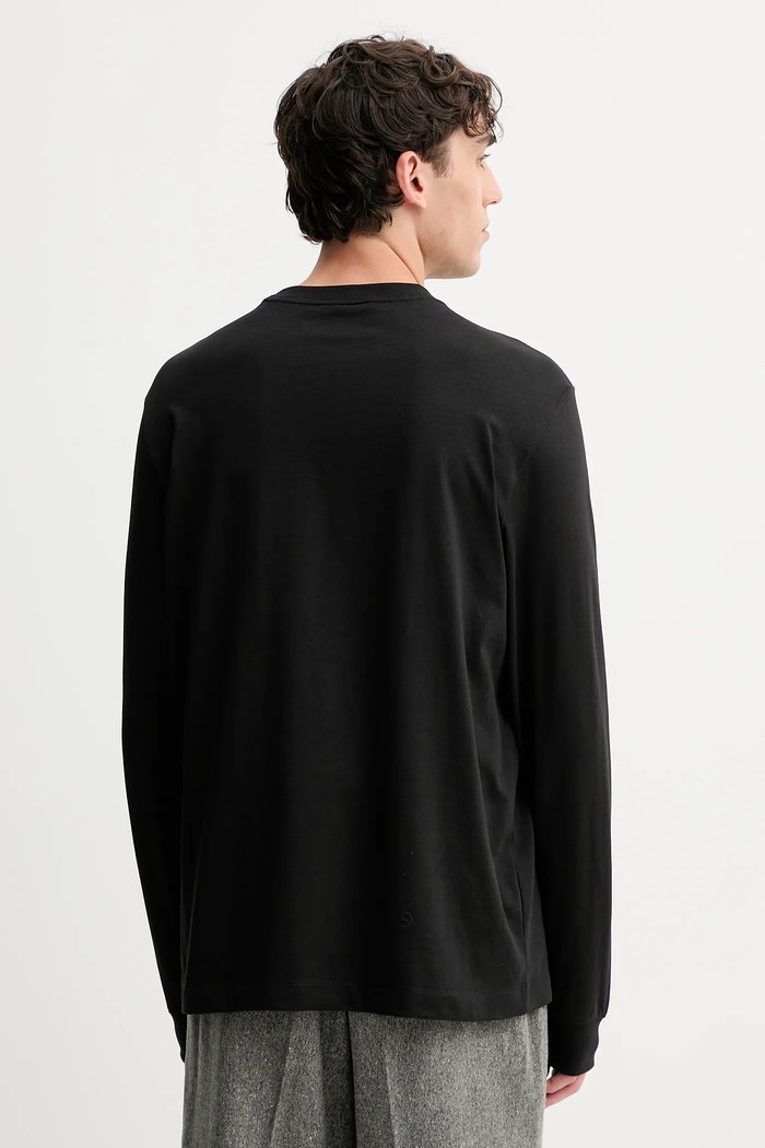 Ρούχα Βαμβακερή μπλούζα με μακριά μανίκια Calvin Klein LV04LD232G μαύρο