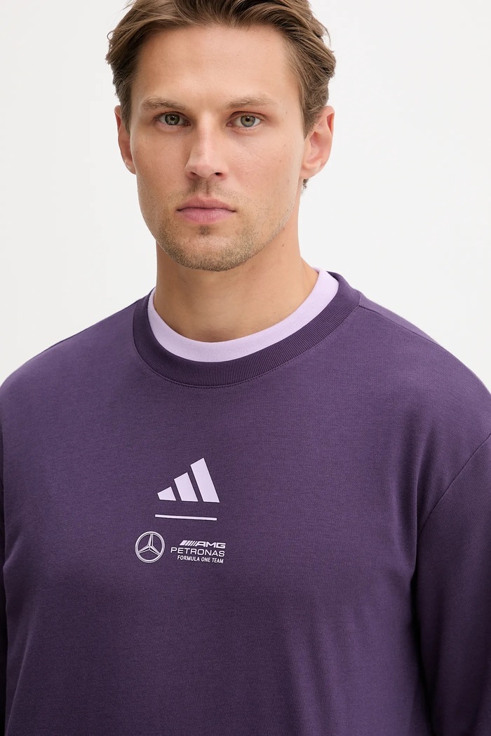 Tričko s dlhým rukávom adidas x Mercedes JX8812 fialová