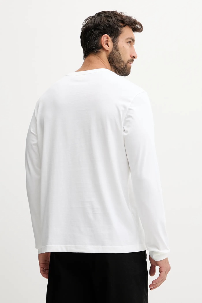 Bavlnené tričko s dlhým rukávom Calvin Klein Jeans LV04RD247G biela SS26