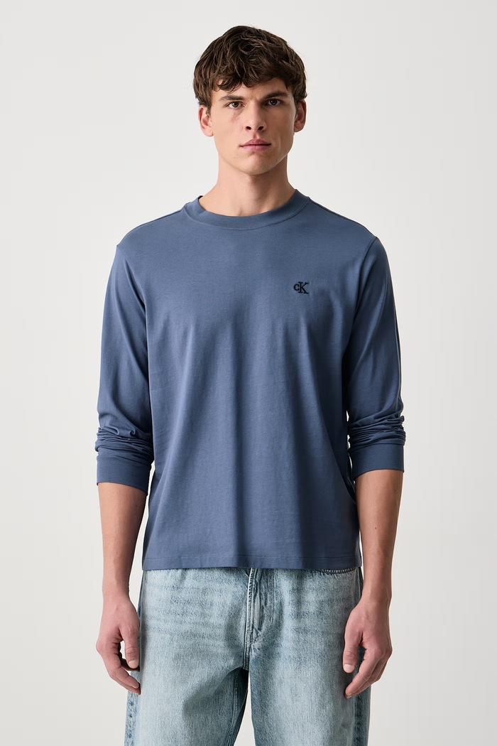 Calvin Klein Jeans Longsleeve męski bawełniany niebieski LV04RD247G