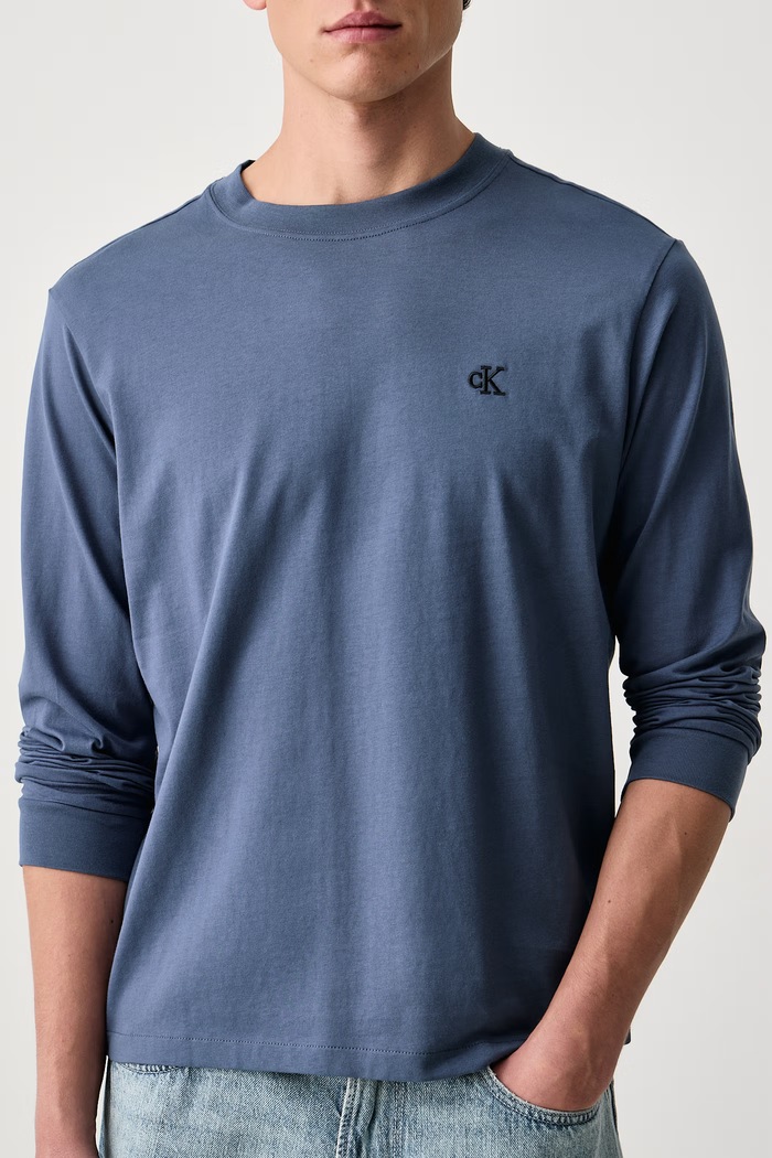 Longsleeve męski bawełniany Calvin Klein Jeans LV04RD247G niebieski
