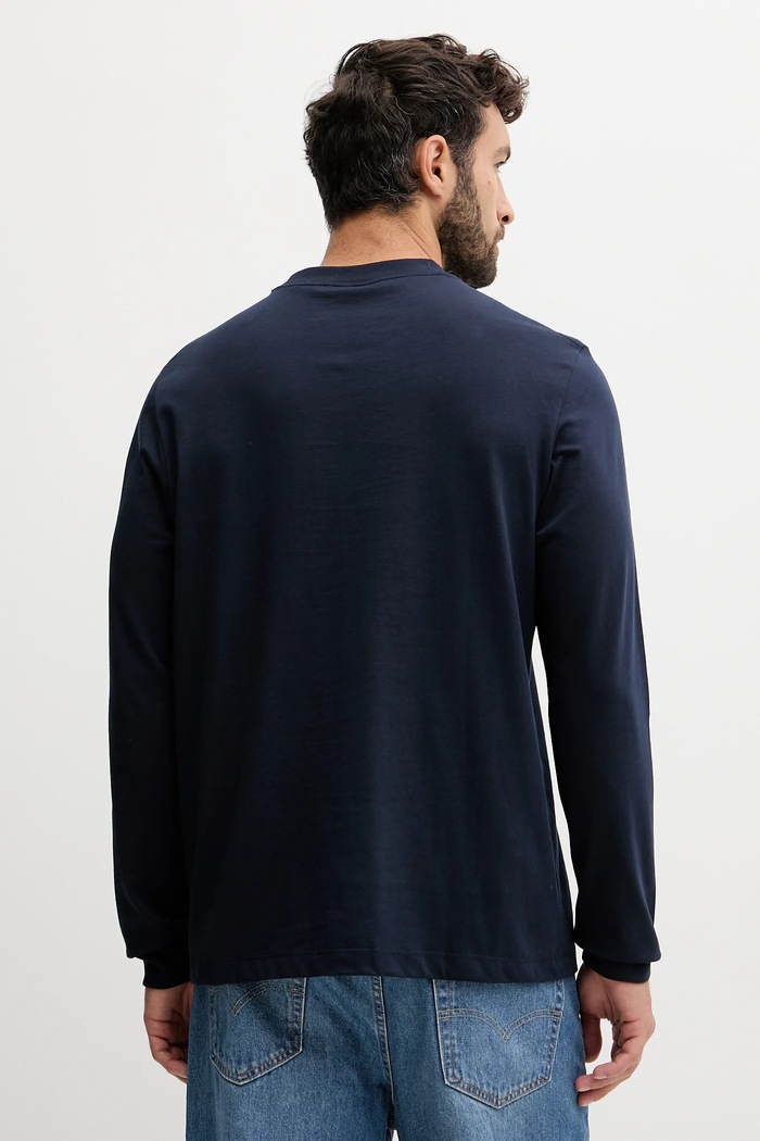 Bavlnené tričko s dlhým rukávom Calvin Klein Jeans LV04RD247G tmavomodrá SS26