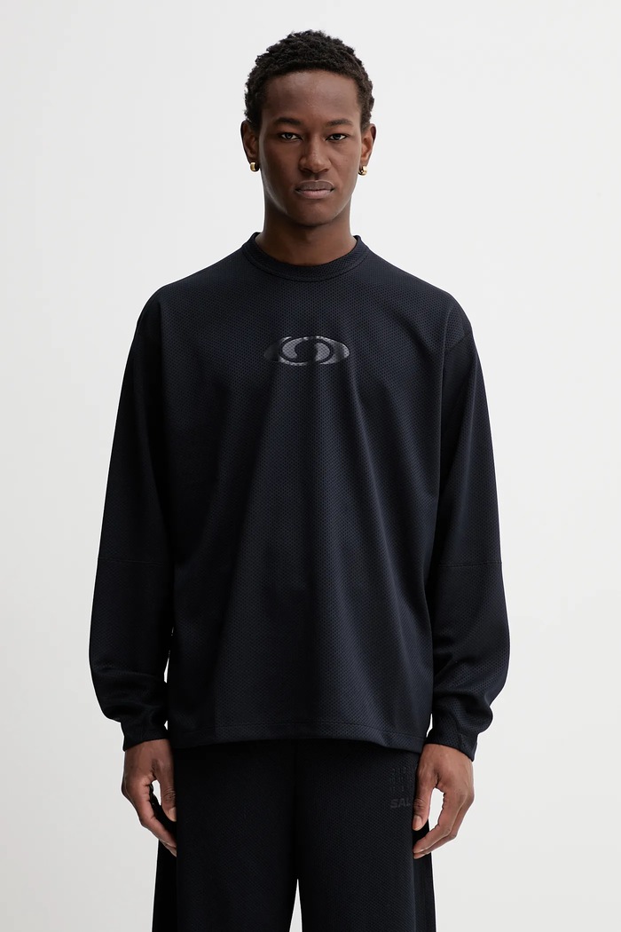 Tričko s dlouhým rukávem MM6 Maison Margiela x Salomon nášivka černá SH0NH0020.M20139.899