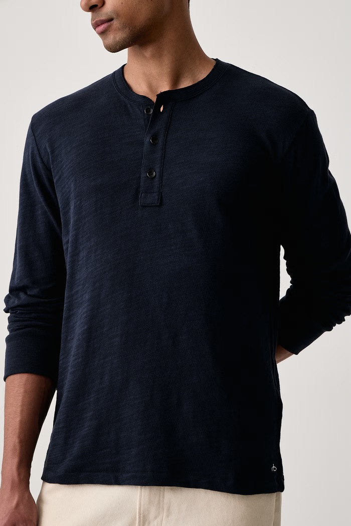 Longsleeve męski bawełniany rag & bone RF2925FT2FM granatowy