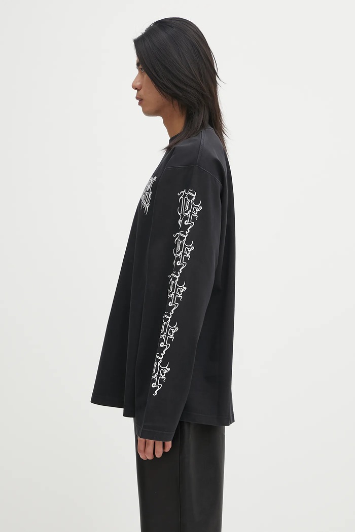 VETEMENTS longsleeve bawełniany Cof Logo Longsleeve UCF76LS100B czarny AW25