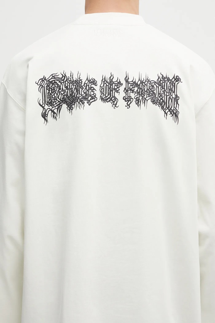 VETEMENTS top a maniche lunghe in cotone Cof Double Logo Longsleeve UCF76LS250I beige