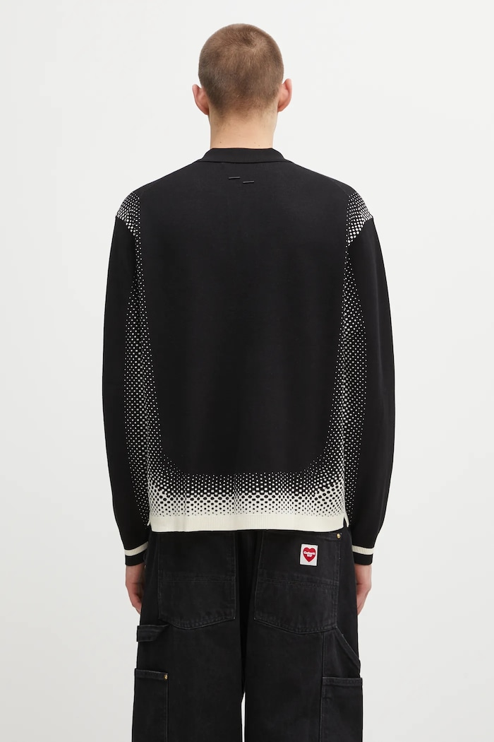Odzież Filling Pieces Knit Shirt Rugby sweter z wiskozą męski 422571500243 czarny