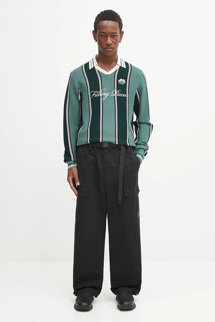 Filling Pieces Knit Football Jersey pulover s viskozom za muškarce 422574500148 zelena