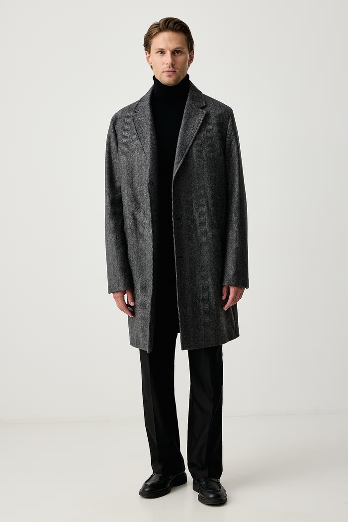 Michael Kors Sweter męski z wełny merino CF460F97AP czarny AW25