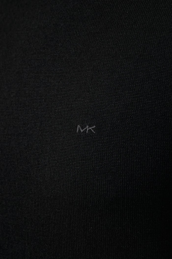 Sweter męski z wełny merino Michael Kors czarny CF460F97AP