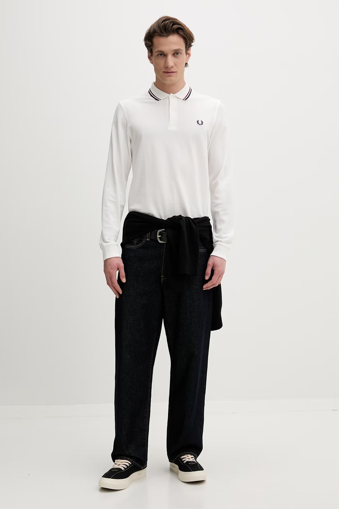 Fred Perry pamut hosszúujjú M3636 fehér SS26